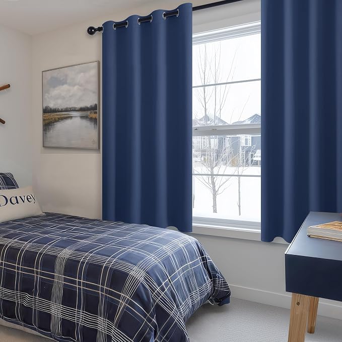 Blackout Curtains for Bedroom, 2 Drape Panels, 52 x 45 Inch | Thermal Insulated - Image 6