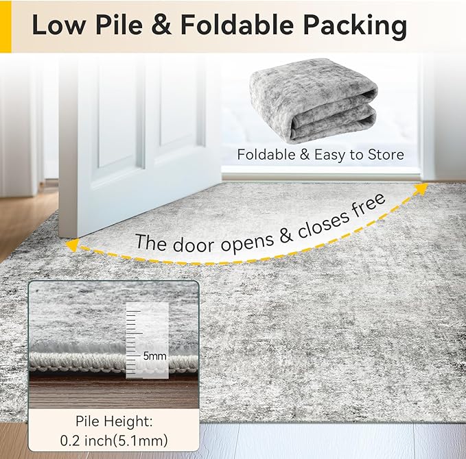 RELEANY Washable 8'x10' Abstract Area Rug - Image 7