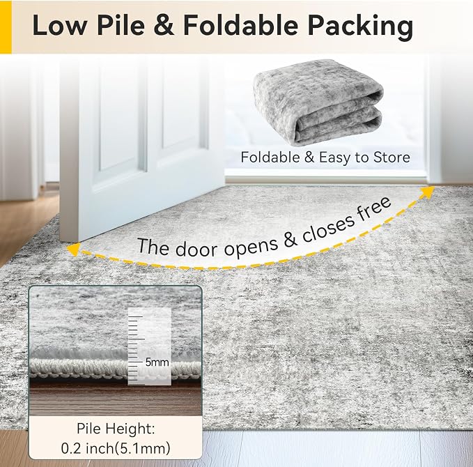 RELEANY Washable 9'x12' Abstract Area Rug - Image 7