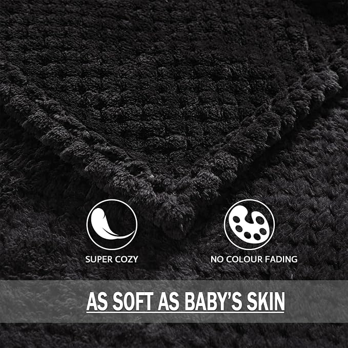 Exclusivo Mezcla Soft Waffle Fleece Bed Blanket King Size, Cozy Flannel - Image 8