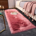 EasyJoy Ultra Soft Fluffy Faux Fur Rug, 2x6 ft Rectangle, Blush Pink | Chair by EasyJoy