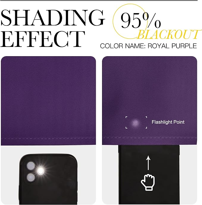 NICETOWN Royal Purple Blackout Curtains 48 inches Length - Image 4