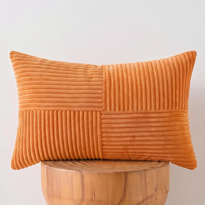 Fancy Homi 2 Packs Orange Lumbar Decorative Throw Pillow Covers 16x28 Inch - Image 7
