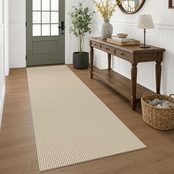 KOZYFLY Woven 3x7 Washable Kitchen Runner Rug, Non Slip Wide Runners by KOZYFLY