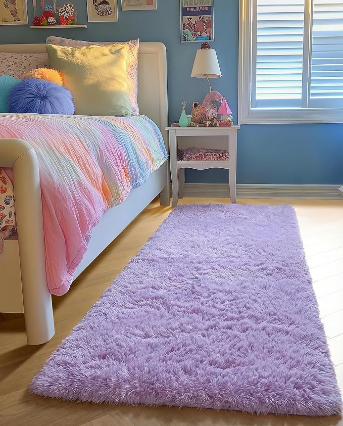 Purple Rug 2' x 6' Shaggy Runner Rugs - Image 5