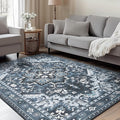 Rugflix 4x6 Area Rugs for Living Room, Washable Dark Navy Blue Rug | Machine by RugflixAreaRugs