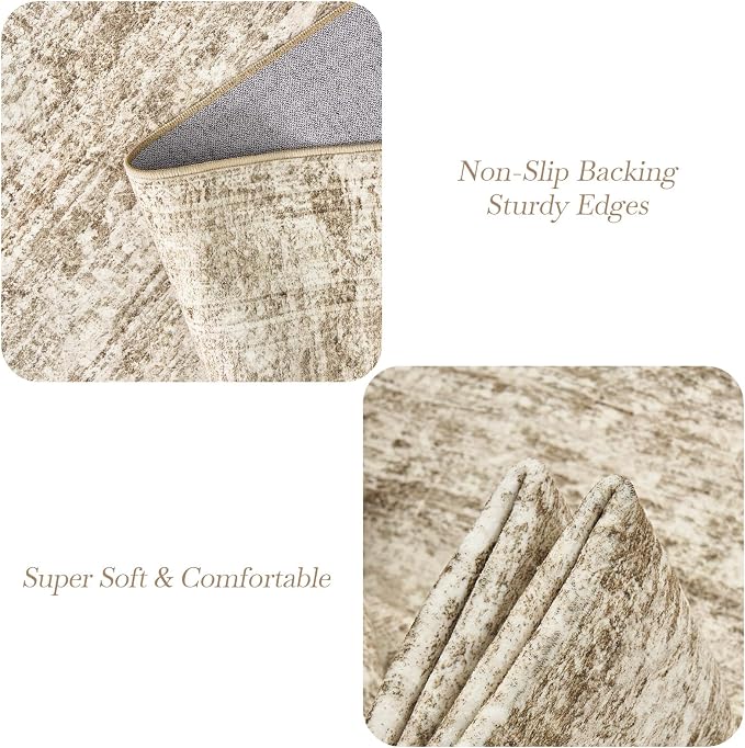 Soalmost Washable Area Rug 8x10 Large Soft Brown Rugs - Image 5