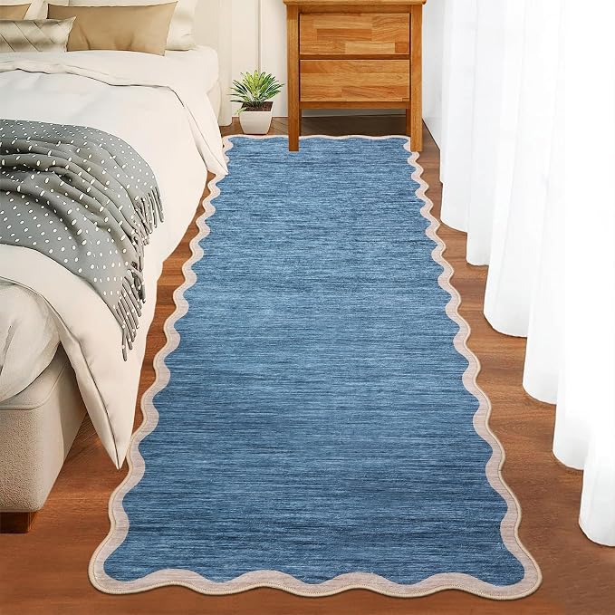GarveeHome Scalloped Washable Runner Rugs 2x6 Non Slip Kitchen Rugs by GarveeHome