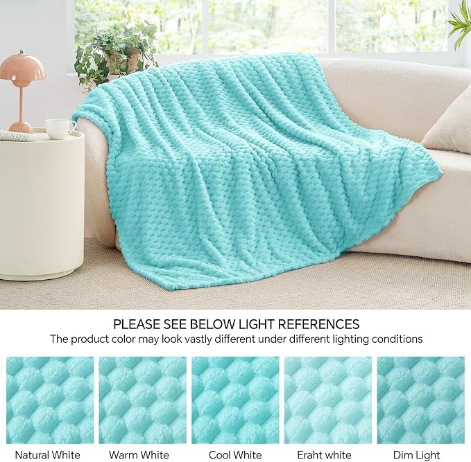 BEDELITE Aqua Throw Blanket for Couch, Soft Cozy Gifts for Women, 50 * 60 | 3D - Image 7