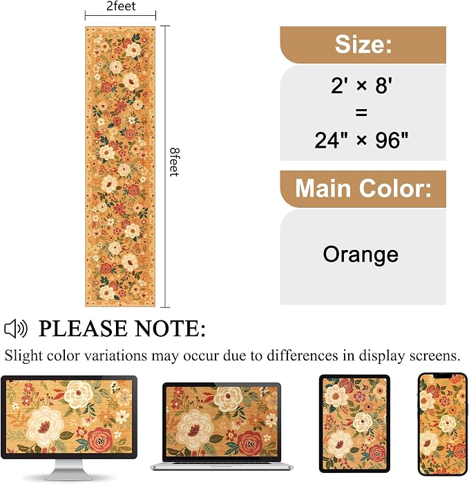 DUKINO 2x8 Runner Rug, Washable Runner Rug - Image 2