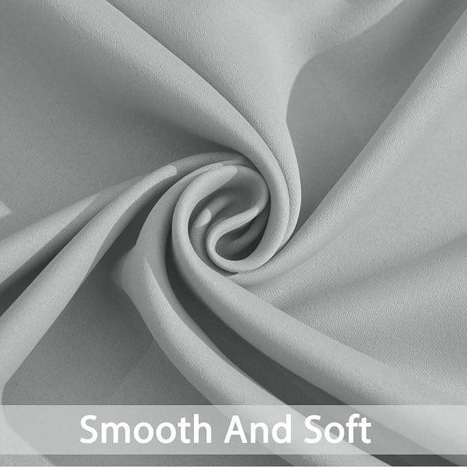 Yakamok Light Grey Room Darkening Curtains 84 inch Sliding Door Drapes | 1 - Image 5