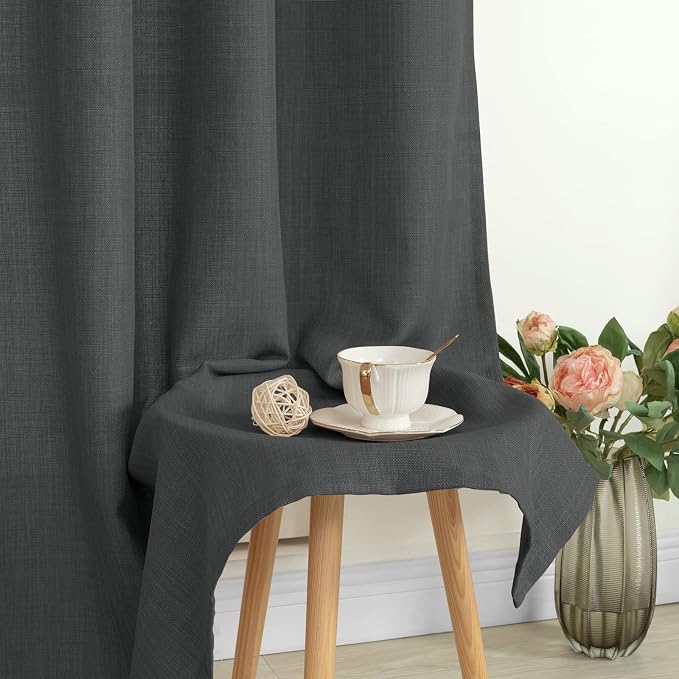 Light Filtering Linen Curtains 45 inch Length - Image 8