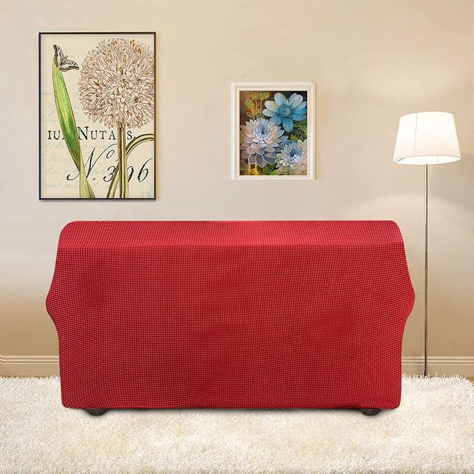 Easy-Going Stretch Loveseat Couch Covers Washable Christmas Red | 1-Piece - Image 4
