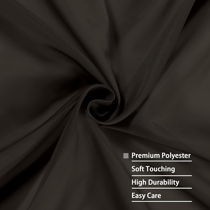 Chocolate Sheer Curtains 96 Inch Length, Elegant Sheer Curtains - Image 5