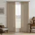 108 Inch Camel Tan Pleated Linen Light Filtering Country Curtains 50WxL108 | by Twodrapes