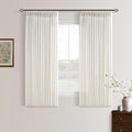 Pinch Pleated 54 Inch Cream Short Semi Sheer Linen Curtains 54 Inches Long | by Twodrapes
