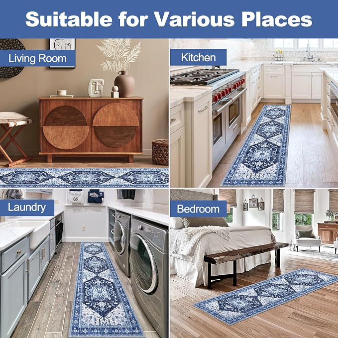 Yamaziot Washable Runner Rug, 2x8 Non-Slip Boho Vintage Hallway Rug Runner - Image 10