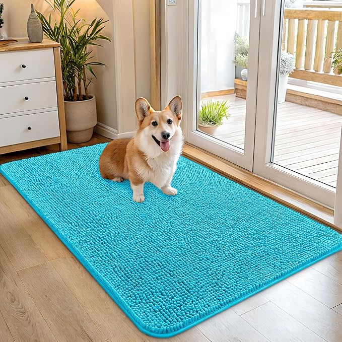 OLANLY Dog Door Mat for Muddy Paws 45x27, Super Absorbent Chenille Mud Mat | by OLANLY