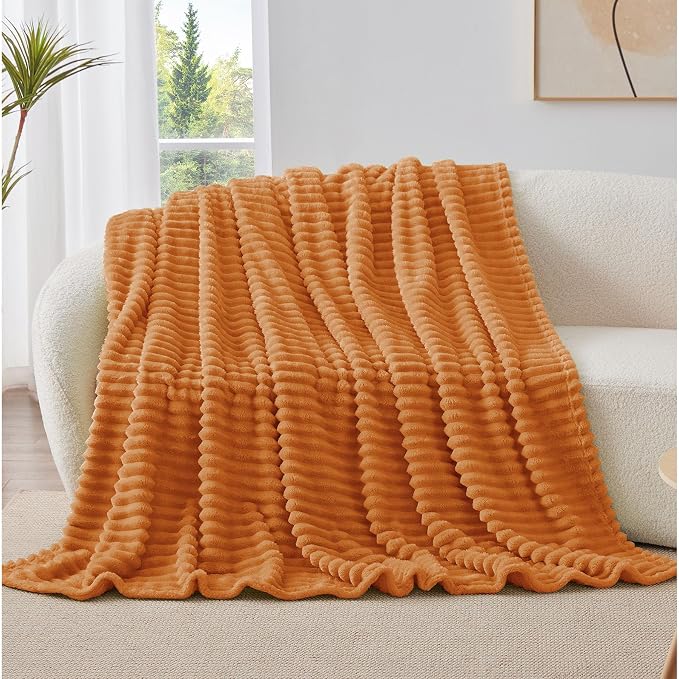 BEDELITE Ribbed Fleece Fall Throw Blanket - Image 6