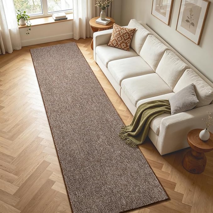 2x10 Coffee/White Runner Rug Washable Non-Slip - Image 4