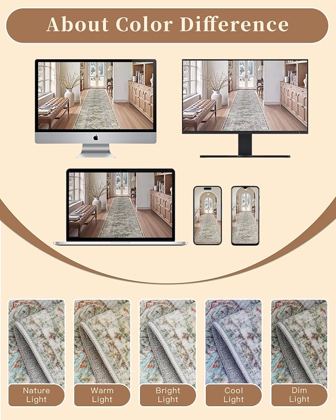 Madane Washable Runner Rugs 2x10 Long - Image 9