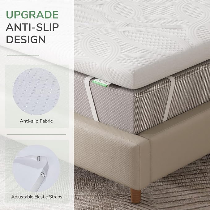 Novilla 2 Inch Full Mattress Topper, Ultra Soft Memory Foam Mattress Topper for Comfort & Cooling Night Sleep, Ventilated & Skin-Friendly, CertiPUR-US Certified