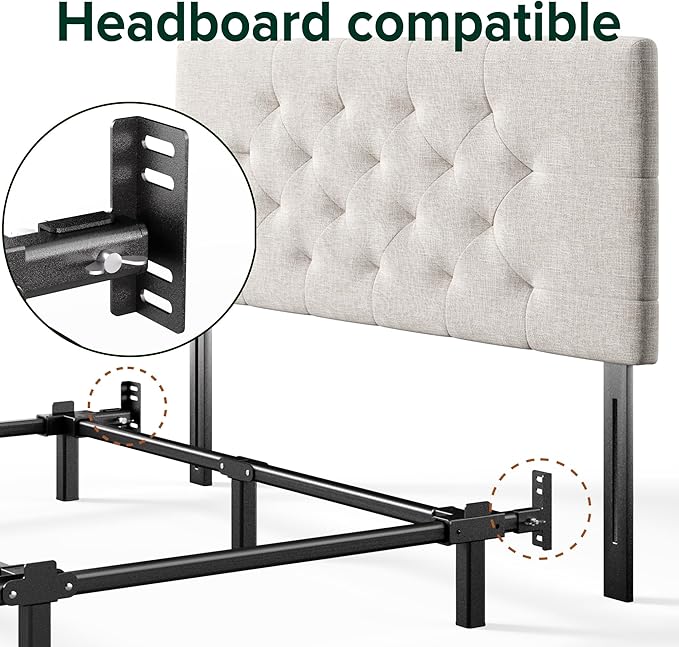 ZINUS 7 Inch Compack® Metal Bed Frame, Support Bed Frame for Box Spring and Mattress Set, Black, Twin