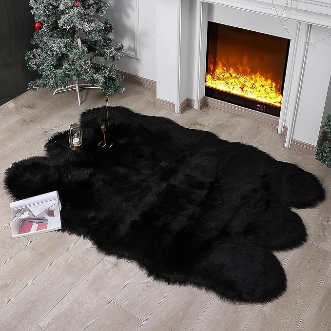 linmopm Faux Fur Sheepskin Rug, 4x6 ft | Shag Fluffy Fuzzy, High-Density Cushion by Limopmfauxfurproducts