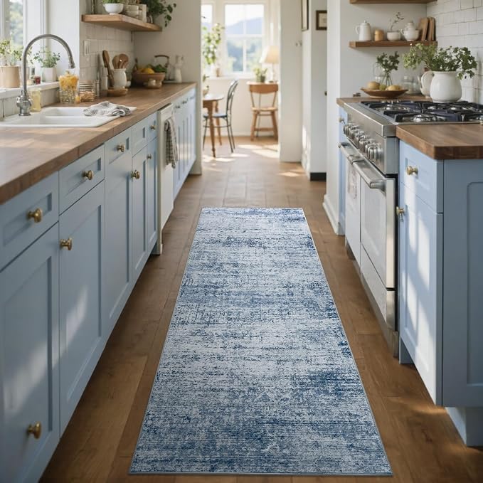 2x6 Ft Washable Runner Rug, Non-Slip Low Pile Hallway Kitchen Area Rug - Image 4