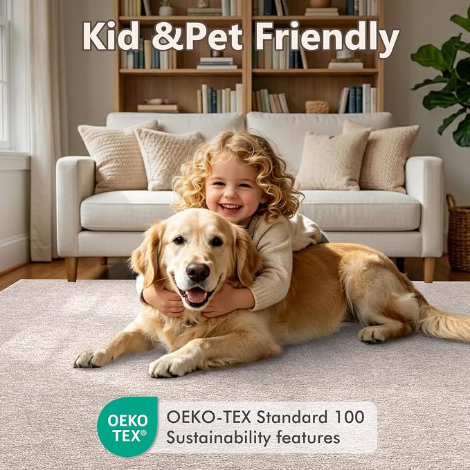 2x8 Oatmeal/White Runner Rug Washable Non-Slip - Image 8