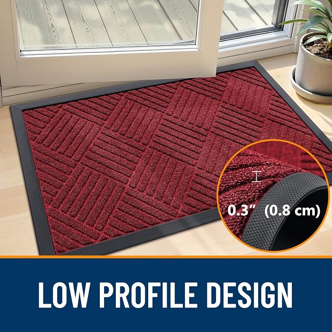 OLANLY Front Door Mat Outside Entrance 35x23, Waterproof Heavy-Duty Doormat | - Image 5