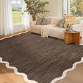 GarveeHome Scalloped Area Rug 4x6 Washable Rug Non Slip | Modern Traditional by GarveeHome