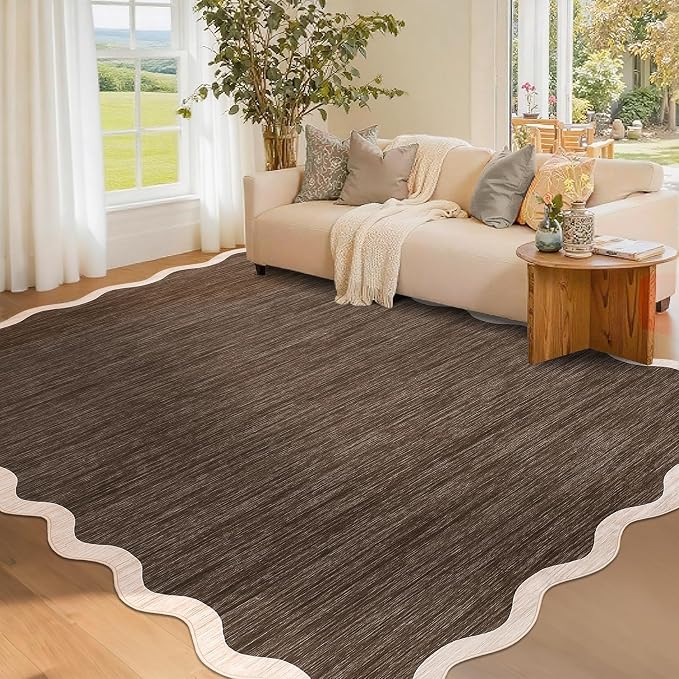 GarveeHome Scalloped Washable Area Rugs 5x7 Rug by GarveeHome