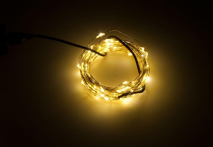 Karlling USB Plug in LED Fairy Lights,100 LED Bulbs 33 Ft Silver Wire Waterproof Starry String Lights for Bedroom Patio Garden Party Wedding Commercial Lighting (Warm White)