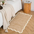 GarveeHome Scalloped Washable Rug 2x3 Kitchen Rugs Non Slip, Light Brown | Rugs by GarveeHome
