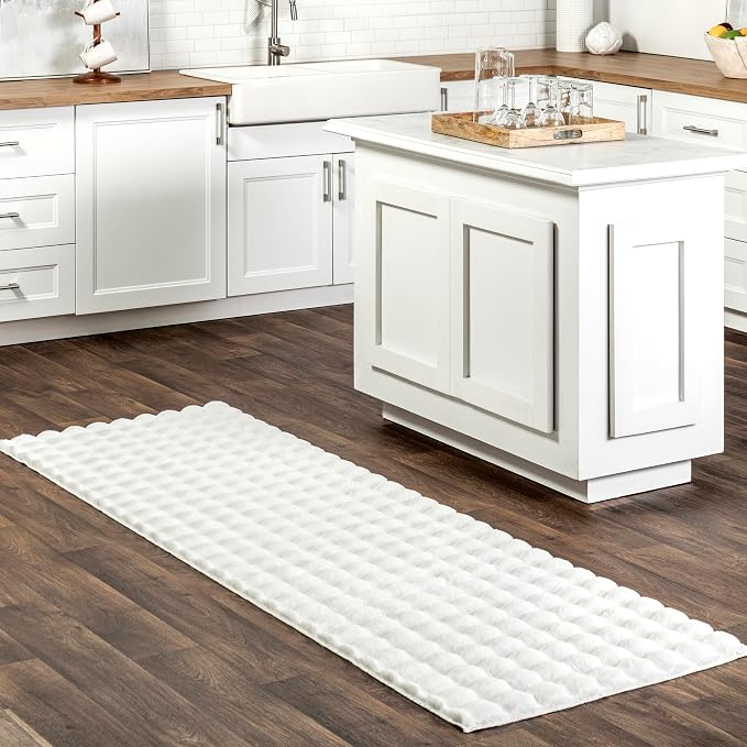 nuLOOM Jeni Off White Checkered Washable Runner Rug by nuLOOM