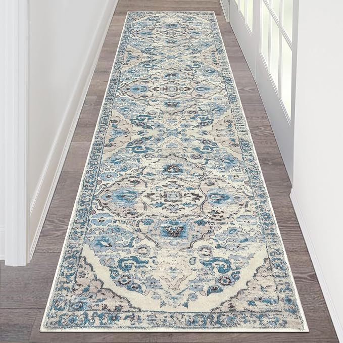 HEBE Hallway Runner Rug 2'x8', Washable Non Slip Kitchen Rug Runner | Soft Boho by HEBE