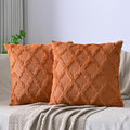 Set of 2 Soft Moroccan Throw Pillow Covers 20x20 Inch Plush Boho Decorative by Cozoomy