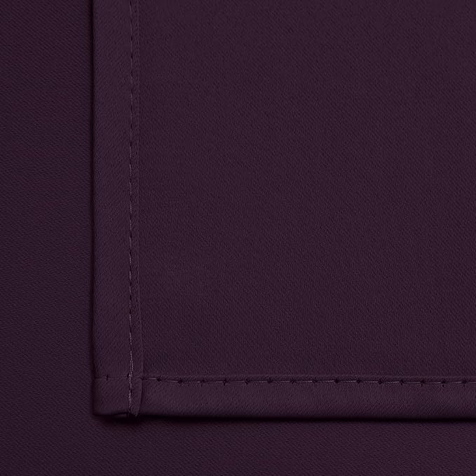 Yakamok Room Darkening Curtains 52x63 inch Length Dark Purple-Living Room | 2 - Image 6