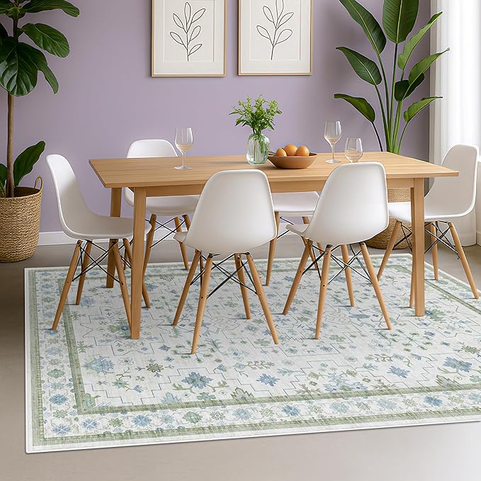 Cream Oushak 6x9 Bedroom Rug - Image 3