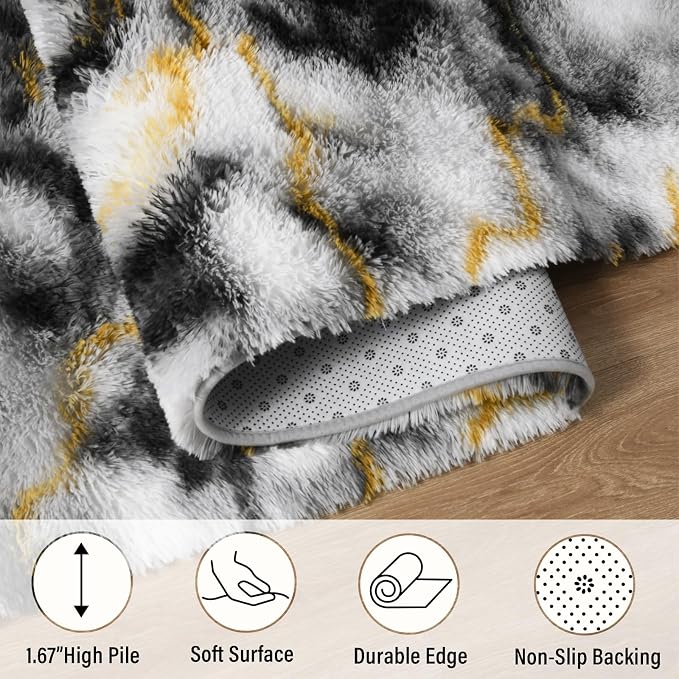 LOCHAS 8x10 Area Rugs Fluffy Living Room Carpet - Image 6
