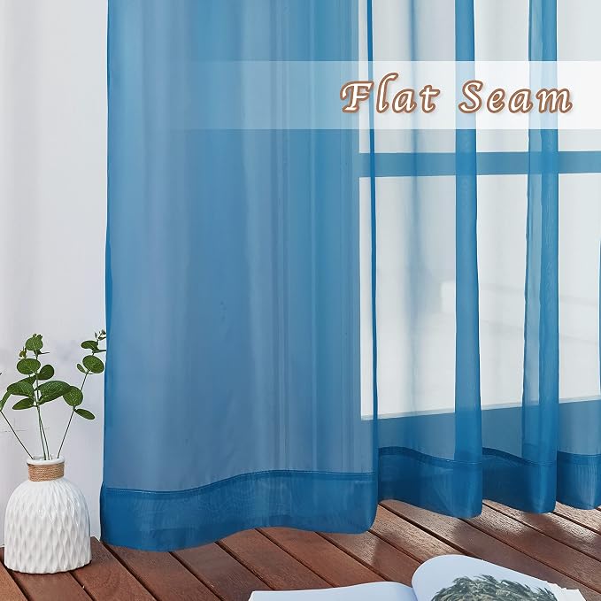 NICETOWN Sheer Curtains for Bedroom Windows, Grommet Living Room Curtain Drapes - Image 6