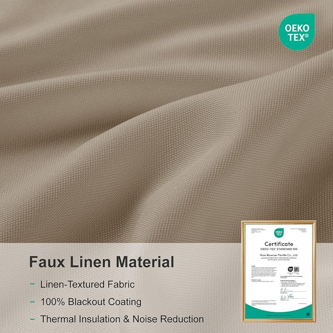 Faux Linen Total Blackout Curtains - Image 7