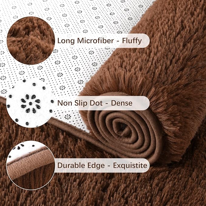 Chicrug Soft Runner Rug for Bedroom Living Room Plush Fluffy Rug 2x8 | Shag - Image 6