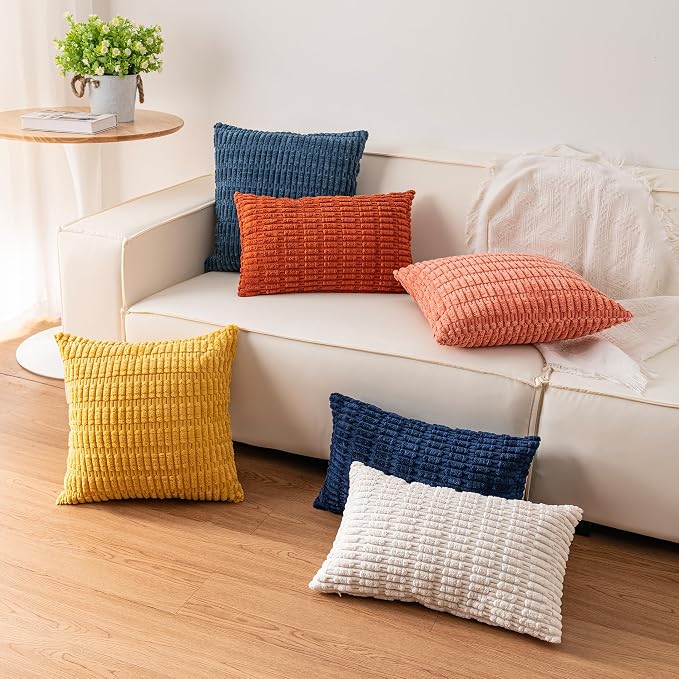 Aegero Pack of 2 Corduroy Decorative Throw Pillow Covers 26x26 Inch - Image 6