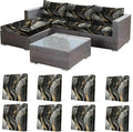 CALBODE 8 Pcs Stretch Indoor/Outdoor Seat Cushion Covers, Indoor/Outdoor Couch by CALBODE