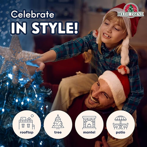 100 Blue Christmas Lights, White Wire 20.6 Ft Incandescent Home Décor, Valentine Wedding Lighting Decoration, UL Certified Traditional Holiday String Light Set for Indoor Outdoor Use Christmas Tree