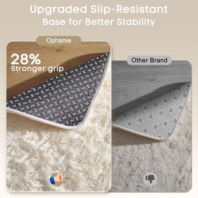 Ophanie Rugs for Living Room, Upgrade Non-Slip Fluffy Soft 5x8 Area Rug - Image 6