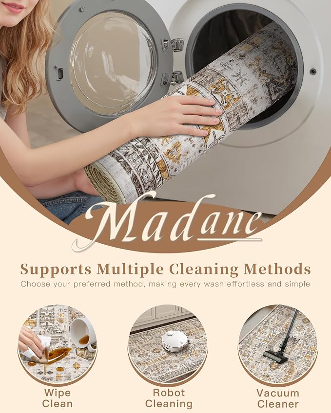 Madane Washable Runner Rugs 2x10 Long - Image 8
