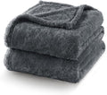 Exclusivo Mezcla Plush Fuzzy Fleece Bed Blanket Queen Size, Super Soft, Fluffy and Warm Blankets Suitable for All Seasons (Dark Grey, 90x90 Inches)